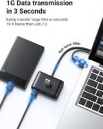 ⁦يوجرين موزع يو إس بي 3.0 بطول 1 متر - أسود⁩ - الصورة ⁦2⁩
