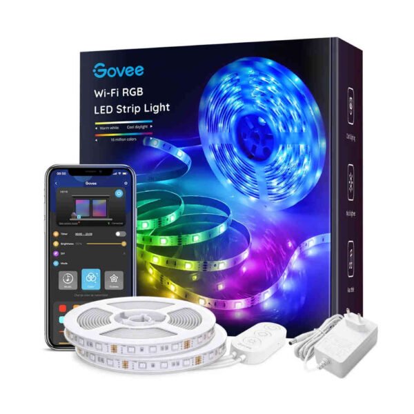 جوفي شريط إضاءة Wi-Fi RGB LED (16.4 قدم (5 م) × 2 لفات) - H6110