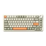 Ajazz AK820 MAX Plus Fly Fish Switch Wireless Gaming Keyboard, Grey-Cream-Orange, Tri-Mode