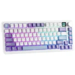 ⁦Ajazz AK820 MAX Maillard Switch Wireless Gaming Keyboard, Purple-White-Blue, Tri-Mode with Screen⁩ - الصورة ⁦2⁩