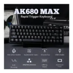 ⁦Ajazz AK680 Max HE Wired Magnetic Switch Gaming Keyboard, Black⁩ - الصورة ⁦2⁩