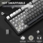 ⁦لوحة مفاتيح ميكانيكية ATTACK SHARK X85 بتصميم 75% مع اتصال Tri-Mode وتركيب Gasket-Mounted - Gradient Black White Jade Switch⁩ - الصورة ⁦8⁩