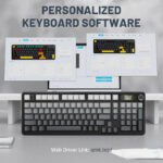 ⁦لوحة مفاتيح الألعاب ATTACK SHARK X98PRO بعدد 99 زرًا مع وضع اتصال ثلاثي، وشاشة عرض LED ملوّنة، ولوحة أرقام مدمجة - Gradient Black Blueberry Switch⁩ - الصورة ⁦5⁩