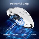 ⁦ATTACK SHARK R1 Wireless Gaming Mouse PixArt PAW3311 - White⁩ - الصورة ⁦4⁩