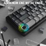 ⁦لوحة مفاتيح ميكانيكية لاسلكية ATTACK SHARK X66 60% مع أغطية مفاتيح PBT مطبوعة جانبيًا - Gradient Black Moon Light⁩ - الصورة ⁦9⁩