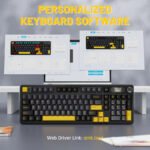 ⁦لوحة مفاتيح ألعاب ATTACK SHARK X98PRO بعدد 99 زرًا مع وضع اتصال ثلاثي، وشاشة عرض LED ملوّنة، ولوحة أرقام جانبية - Black Star Blueberry Switch⁩ - الصورة ⁦5⁩