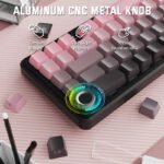 ⁦لوحة مفاتيح ميكانيكية لاسلكية ATTACK SHARK X66 بحجم 60% مع أغطية مفاتيح PBT مطبوعة جانبيًا - Pink Blackberry⁩ - الصورة ⁦7⁩
