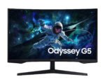 سامسونج شاشة العاب منحنية اوديسي جي 5 موديل G55C مقاس 32 انش QHD(2560 x 1440), معدل تحديث 165 هيرتز, زمن استجابة 1 م ثانية دعم فري سينك و حماية العين - اسود  LS32CG552EMXUE