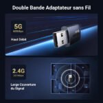 ⁦محول UGREEN AX900 USB WiFi 6 ثنائي النطاق 5GHz و 2.4GHz (CM762 – 35264)⁩ - الصورة ⁦4⁩