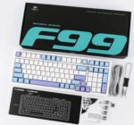 ⁦اولى لوحة مفاتيح ميكانيكية لاسلكية F99 بنسبة 98% – سويتش Reaper – أبيض و أزرق⁩ - الصورة ⁦10⁩