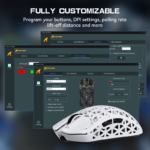 ⁦ATTACK SHARK R5 Ultra 39g SUPERLIGHT Carbon Fiber Wireless 8K PAW3950MAX Gaming Mouse PAW3950MAX up to 42000 DPI - White⁩ - الصورة ⁦3⁩