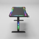 ⁦جاماكس P206 طاولة ألعاب بسطح زجاج مقسى مقاس 120x60x74 سم مع ماوس باد وRGB كامل - أسود (غير شامل التركيب)⁩ - الصورة ⁦10⁩