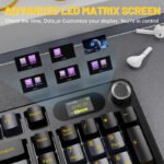 ⁦لوحة مفاتيح ألعاب ATTACK SHARK X98PRO بعدد 99 زرًا مع وضع اتصال ثلاثي، وشاشة عرض LED ملوّنة، ولوحة أرقام جانبية - Black Star Blueberry Switch⁩ - الصورة ⁦4⁩