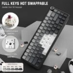 ⁦لوحة مفاتيح ميكانيكية لاسلكية ATTACK SHARK X66 60% مع أغطية مفاتيح PBT مطبوعة جانبيًا - Gradient Black Moon Light⁩ - الصورة ⁦3⁩