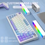 ⁦لوحة مفاتيح ميكانيكية ATTACK SHARK X85 بتصميم 75% مع اتصال Tri-Mode وتركيب Gasket-Mounted - White Purple Jade Switch⁩ - الصورة ⁦10⁩