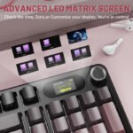 ⁦لوحة مفاتيح ألعاب ATTACK SHARK X98PRO بعدد 99 زرًا مع وضع اتصال ثلاثي، وشاشة عرض LED ملوّنة، ولوحة أرقام مدمجة - Pink Blueberry Switch⁩ - الصورة ⁦4⁩