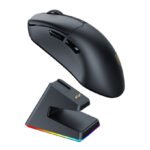 ⁦ماوس جيمنج لاسلكي Sades Striker S2B بدقة 26000 DPI مع شاحن مغناطيسي RGB وشاشة OLED اسود⁩ - الصورة ⁦5⁩