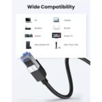 ⁦UGreen CAT8 Ethernet Network Cable – 20m High-Speed 40Gbps 2000Mhz Shielded Round Braided – Modular Plugs⁩ - الصورة ⁦3⁩