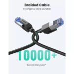 ⁦UGreen CAT8 Ethernet Network Cable – 10m High-Speed 40Gbps 2000Mhz Shielded Round Braided – Modular Plugs⁩ - الصورة ⁦4⁩