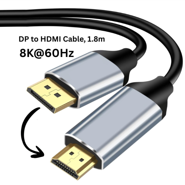 DisplayPort DP to HDMI 8K 60Hz Cable M/M, 1.8m