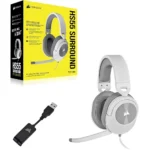 ⁦Corsair HS55 SURROUND 7.1 Stereo Wired Gaming Headset, PC, PS5 (OPEN BOX DISPLAY UNIT )⁩ - الصورة ⁦7⁩