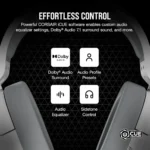 ⁦Corsair HS55 SURROUND 7.1 Stereo Wired Gaming Headset, PC, PS5 (OPEN BOX DISPLAY UNIT )⁩ - الصورة ⁦2⁩