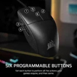 ⁦Corsair M55 Lightweight Wired Gaming Mouse (AP) — Black⁩ - الصورة ⁦3⁩