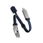 مفتاح Energea Sheath 2 في 1 USB-C إلى USB-C + USB-A بسرعة 480 ميجابت في الثانية مع كابل 60 واط بطول 15 سم - أزرق
