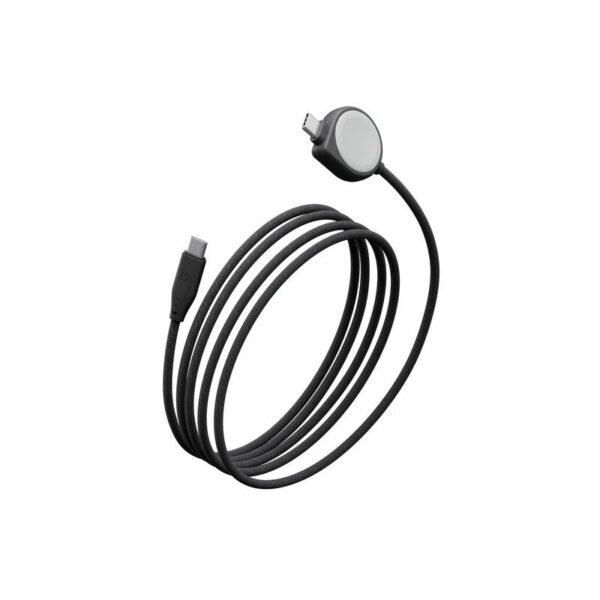 كابل Energea FLOW DUO للساعات، كابل 2 في 1 من نوع C إلى C + كابل ساعة، بسرعة 480 ميجابت في الثانية، وقوة 60 واط، وطول 1.5 متر - أسود