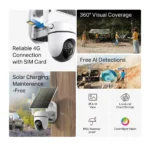 ⁦TP-Link Tapo C615G KIT 2K Solar-Powered Pan/Tilt 4G LTE Security Camera Kit⁩ - الصورة ⁦7⁩
