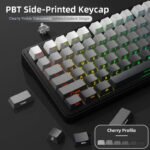 ⁦لوحة مفاتيح ميكانيكية ATTACK SHARK X85 بتصميم 75% مع اتصال Tri-Mode وتركيب Gasket-Mounted - Gradient Black White Jade Switch⁩ - الصورة ⁦7⁩