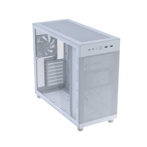 ASUS Prime AP303 Tempered Glass Panel ATX Gaming PC Case – White