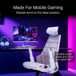 ⁦ASUS SL400C ROG Destrier Core Ergo Gaming Chair – Futuristic Cyborg Aesthetic (White)⁩ - الصورة ⁦6⁩