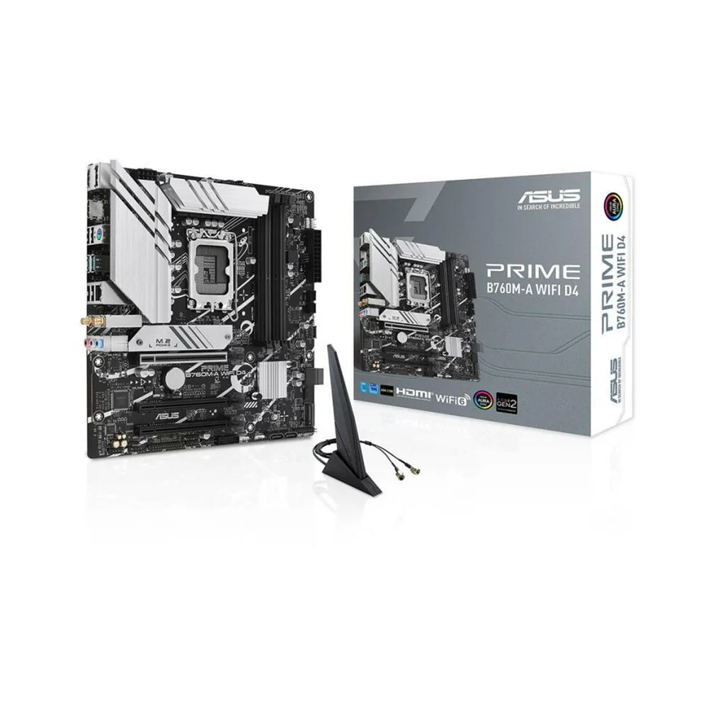 90MB1CX0-M1EAY0 ASUS PRIME B760M-A WiFi D4 mATX Motherboard - الصورة 1