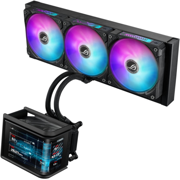 ASUS ROG Ryuo IV SLC 360 ARGB Liquid CPU Cooler, 6.67″ Curved Display