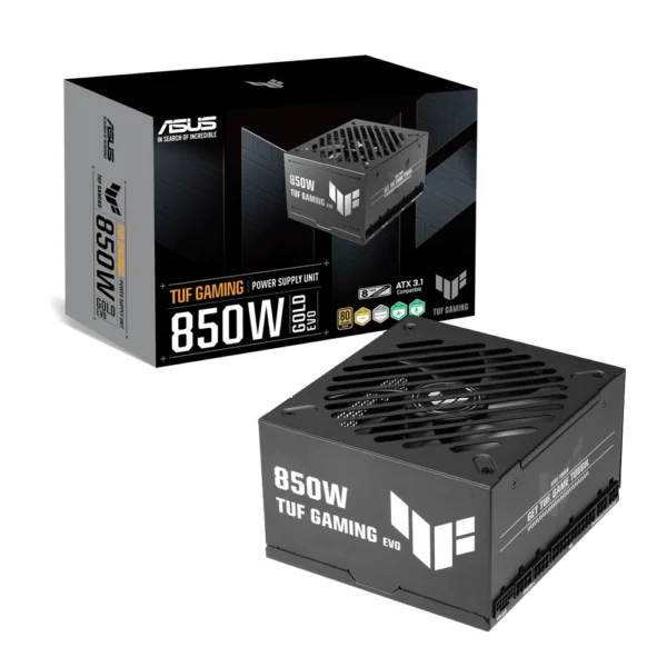 ASUS TUF Gaming 850W Gold EVO ATX 3.1 PCIe 5.1 PSU Power Supply, Black