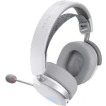 ⁦ASUS A501 ROG Pelta Tri-mode RGB Wireless SpeedNova Gaming Headset, White – 50mm Driver, 309g – Fabric Ear Cushions⁩ - الصورة ⁦4⁩