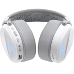 ⁦ASUS A501 ROG Pelta Tri-mode RGB Wireless SpeedNova Gaming Headset, White – 50mm Driver, 309g – Fabric Ear Cushions⁩ - الصورة ⁦3⁩