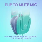 ⁦Logitech G335 Wired Gaming Headset – Mint – 3.5mm (Flip to Mute Mic}⁩ - الصورة ⁦2⁩