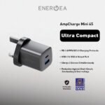 شاحن حائط Energea AMPCHARGE MINI 45، PD/PPS/QC3.0 GAN، 45 واط (المملكة المتحدة) - لون رمادي معدني (نهاية العمر الافتراضي) - Image 3