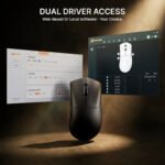 ⁦ماوس ألعاب لاسلكي ATTACK SHARK V8 فائق الخفة ومريح لليد اليمنى، بدقة تصل إلى 42000 DPI - أسود⁩ - الصورة ⁦3⁩
