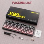 ⁦لوحة مفاتيح ألعاب ATTACK SHARK X98PRO بعدد 99 زرًا مع وضع اتصال ثلاثي، وشاشة عرض LED ملوّنة، ولوحة أرقام مدمجة - Pink Blueberry Switch⁩ - الصورة ⁦6⁩