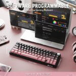 ⁦لوحة مفاتيح ميكانيكية لاسلكية ATTACK SHARK X66 بحجم 60% مع أغطية مفاتيح PBT مطبوعة جانبيًا - Pink Blackberry⁩ - الصورة ⁦2⁩