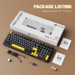 ⁦لوحة مفاتيح ميكانيكية ATTACK SHARK X98 ثلاثية الوضع 102 مفتاح - Star Black⁩ - الصورة ⁦2⁩