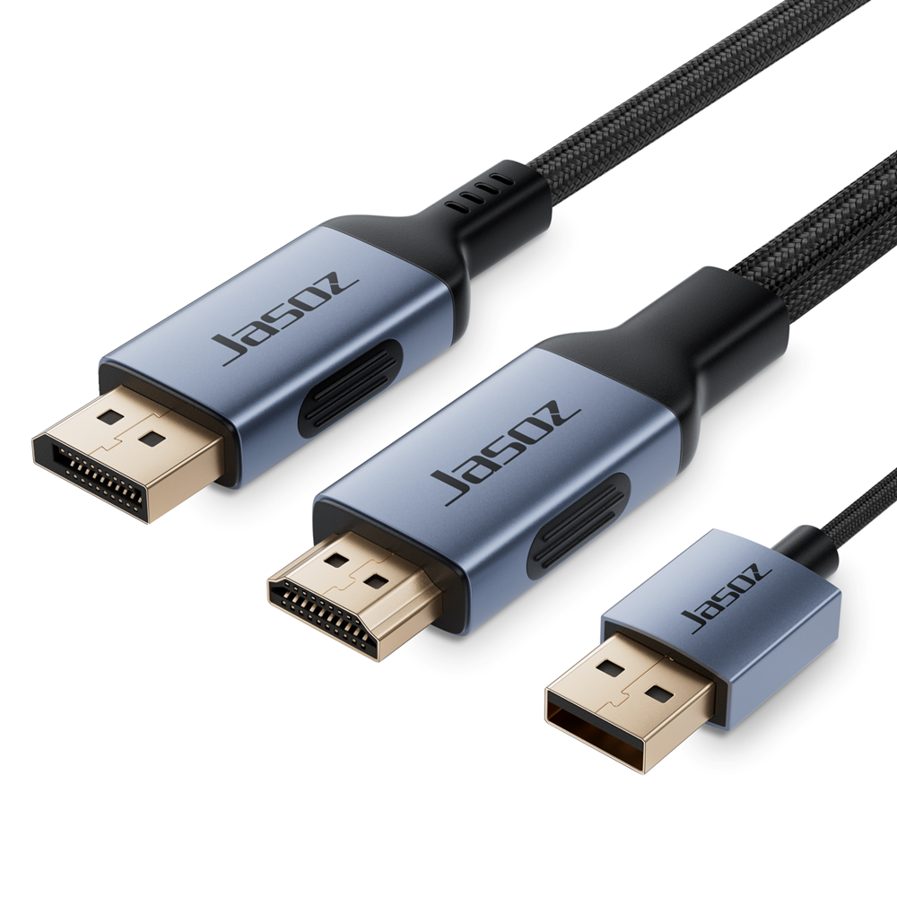 A140 Jasoz A140 HDMI to DisplayPort Cable 4K HDMI male to DP male , USB Powered, 2M - الصورة 1