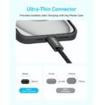 ⁦Anker 8060 Zolo USB-C to USB-C 240W Braided Fast Charging Cable, 3.3ft – 1m White, A8060H21⁩ - الصورة ⁦3⁩