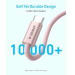 ⁦Anker 8060 Zolo USB-C to USB-C 240W Braided Fast Charging Cable, 3.3ft – 1m White, A8060H21⁩ - الصورة ⁦5⁩
