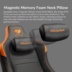 ⁦COUGAR Armor EVO S Gaming Chair Retractable Footrest – Orange, 120kg⁩ - الصورة ⁦5⁩