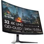 ⁦Alienware 32″ AW3225QF 4K QD-OLED Curved 240Hz 0.03ms HDR400 HDMI 2.1 USB-C Gaming Monitor⁩ - الصورة ⁦2⁩