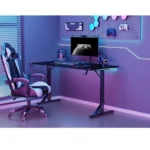 ⁦GamerTek Alpha Pro Gaming Desk Table with RGB Lighting, 140cm Black⁩ - الصورة ⁦4⁩